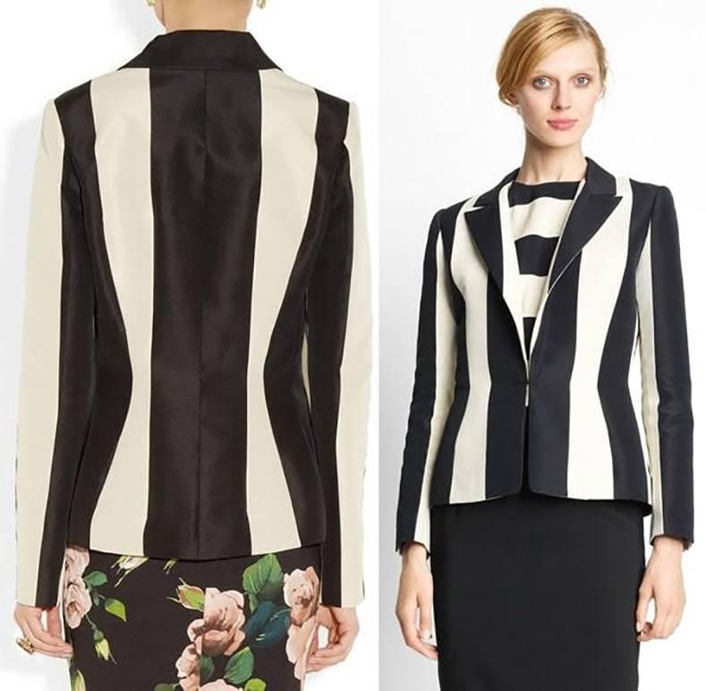 Lanvin resort 2013 Black and ivory Striped Blazer 3