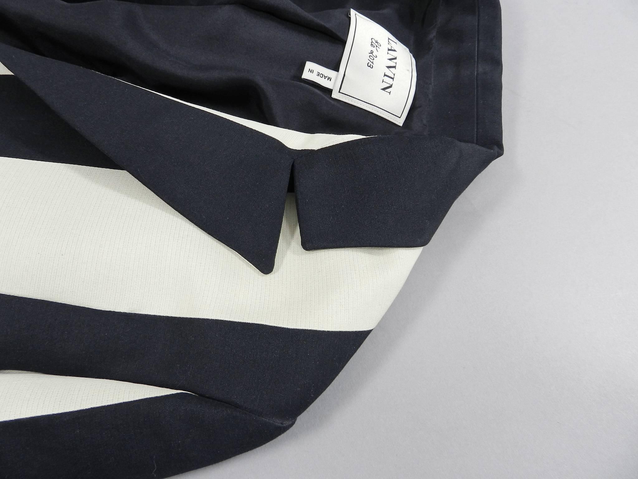 Lanvin resort 2013 Black and ivory Striped Blazer 4
