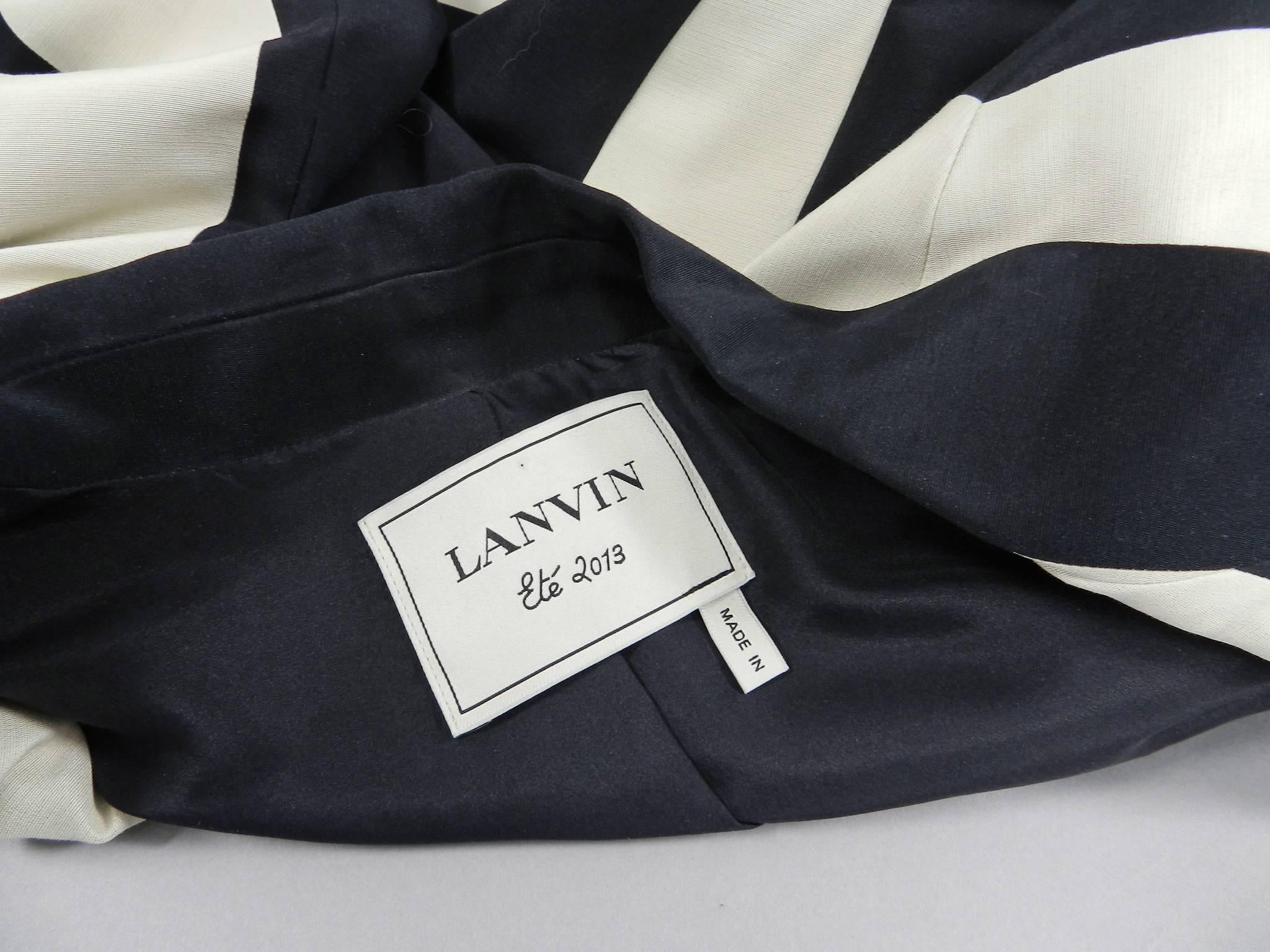 Lanvin resort 2013 Black and ivory Striped Blazer 6