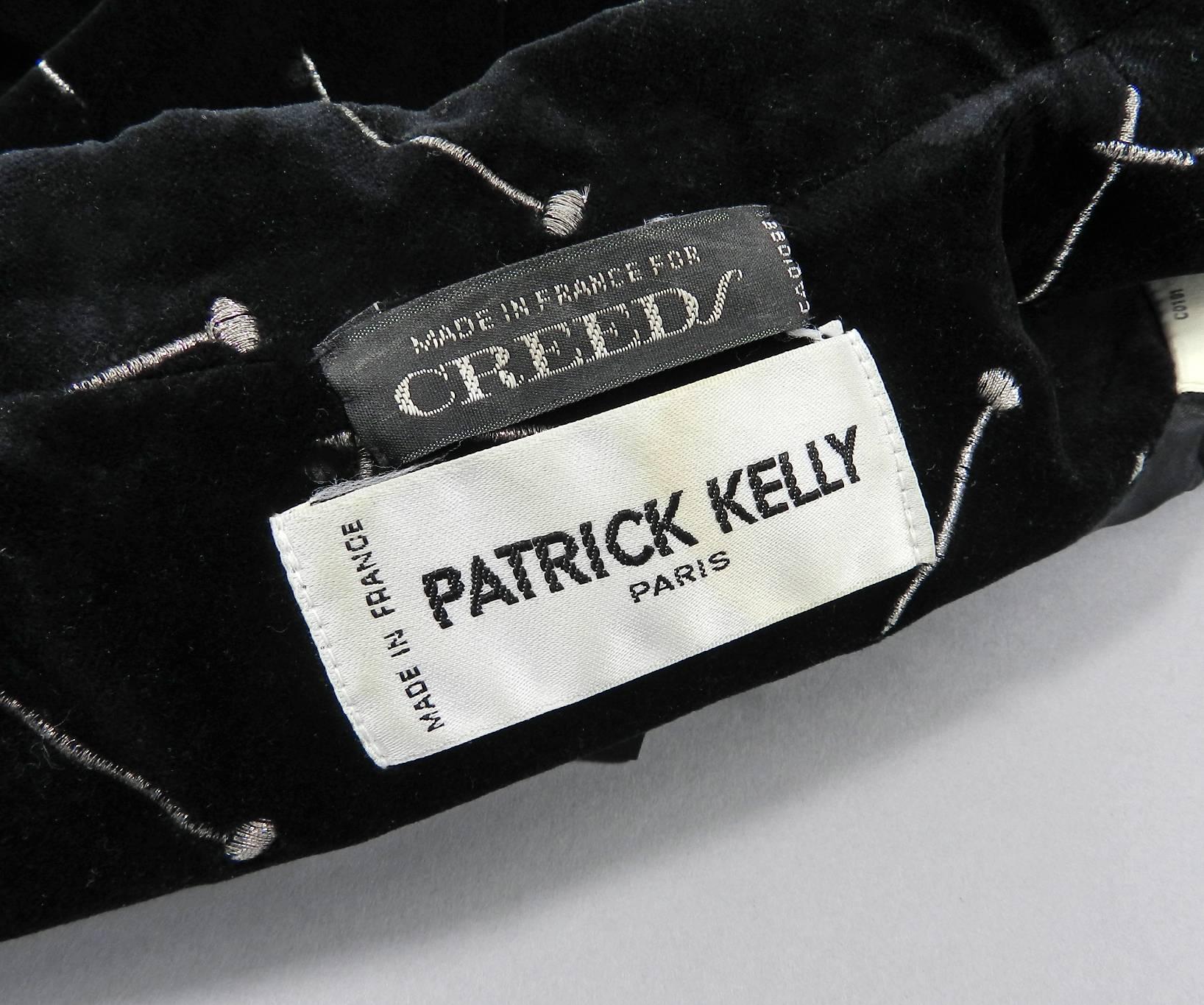 Patrick Kelly 1980's Black Velvet Asymmetrical Nails Jacket with Nail Buttons 3