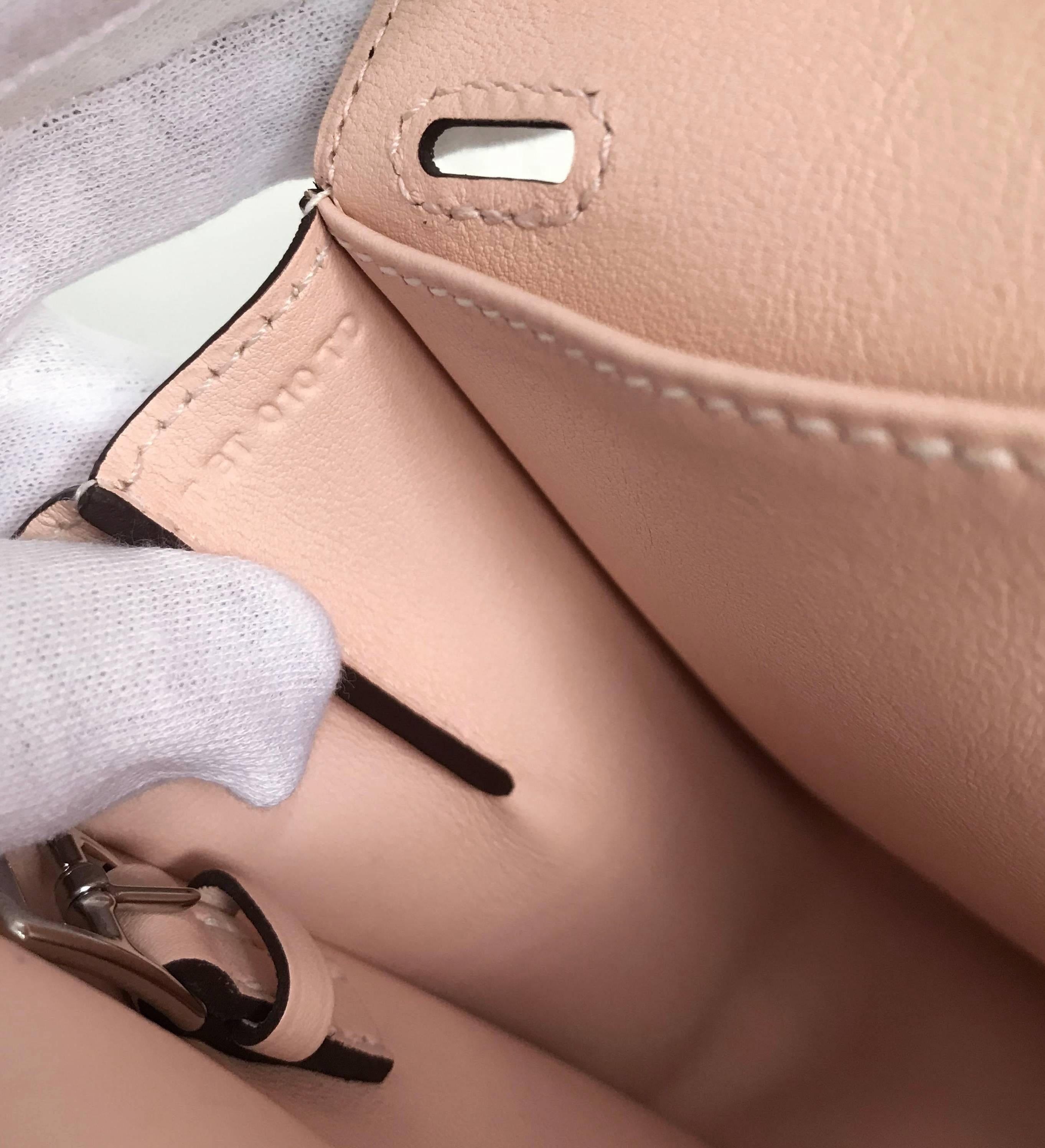 Hermes Halzan Mini 22cm 4 way Bag - Veau Swift Rose Eglantine 2