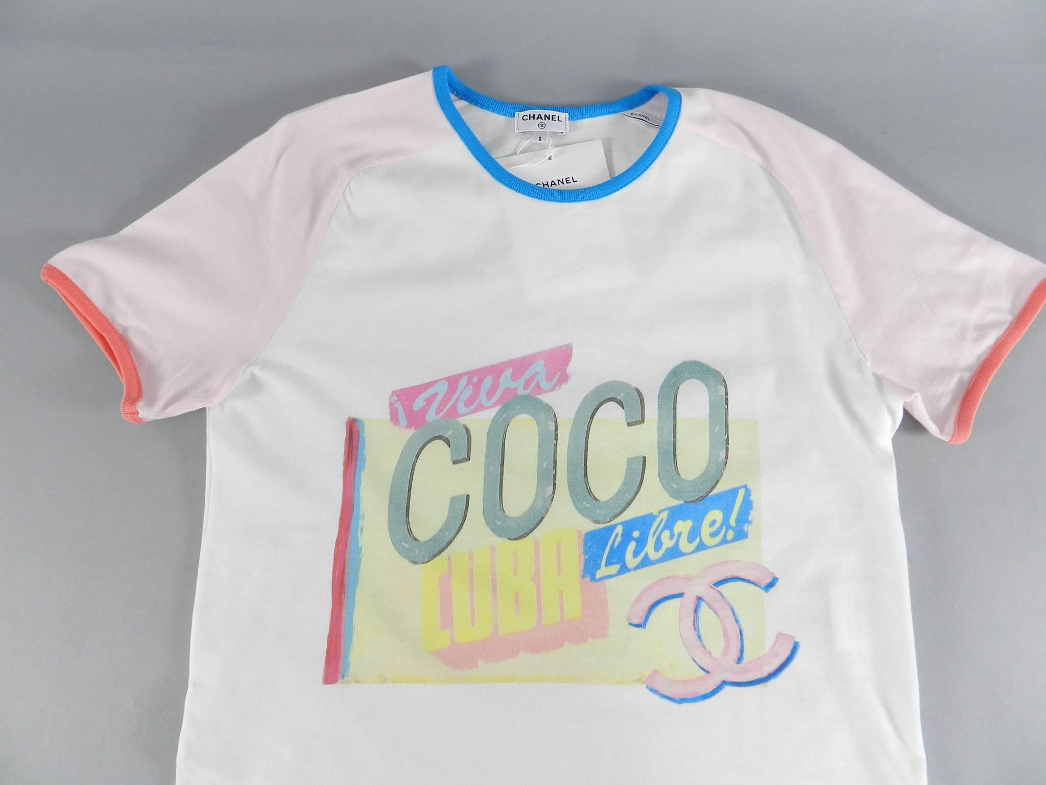 Gray CHANEL 17C Viva Coco Cuba Libre Limited Edition Runway T-Shirt