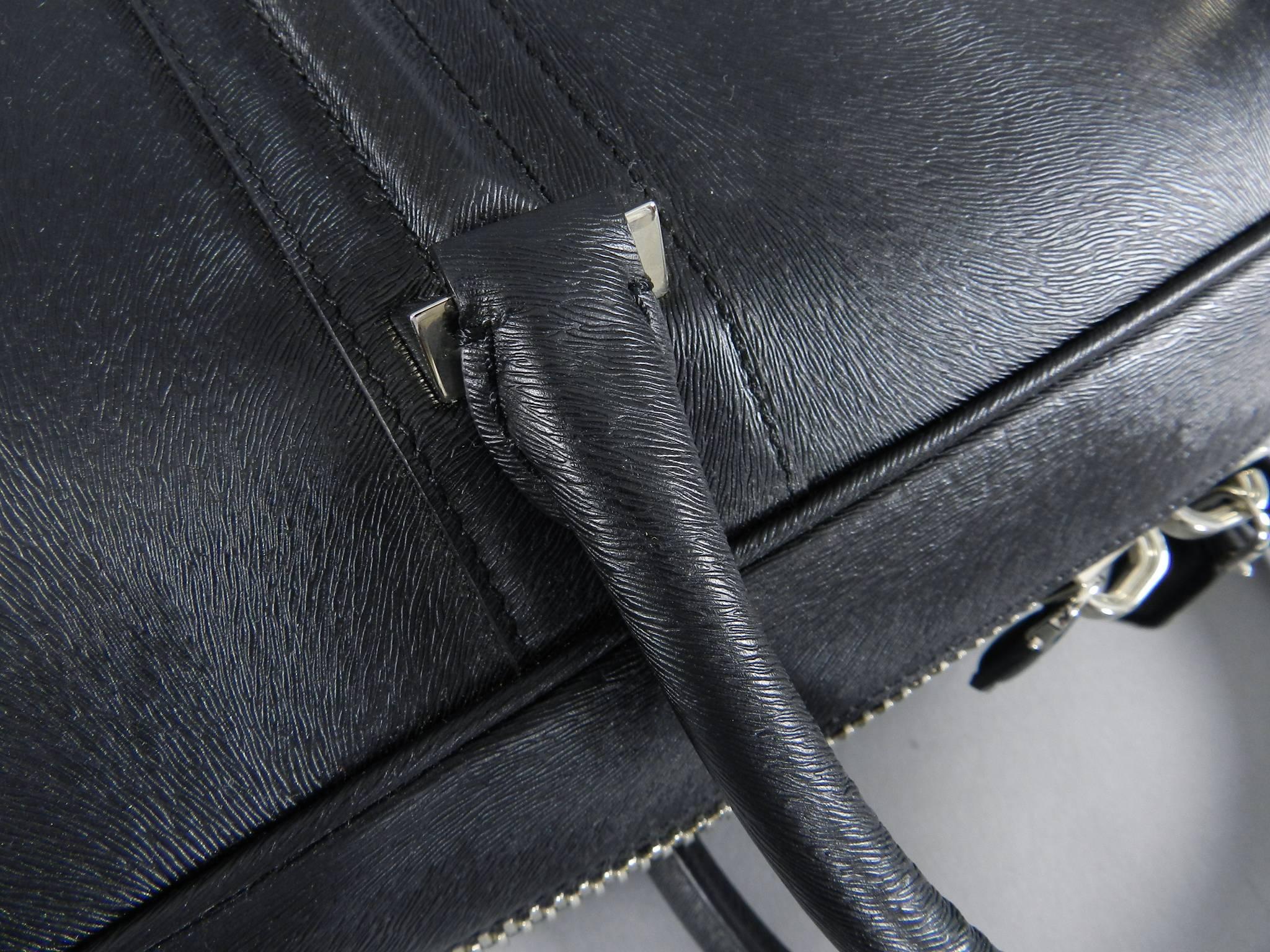 Givenchy Lucrezia Textured Calf Black Briefcase / Computer Bag In Excellent Condition In Toronto, ON