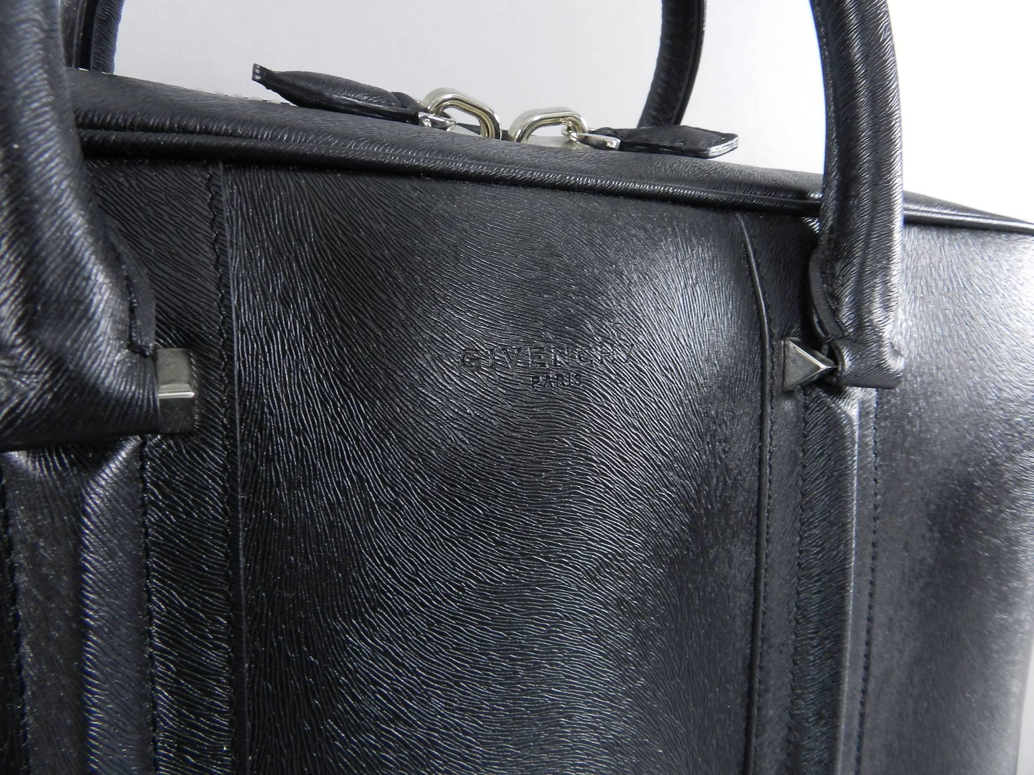 Men's Givenchy Lucrezia Textured Calf Black Briefcase / Computer Bag