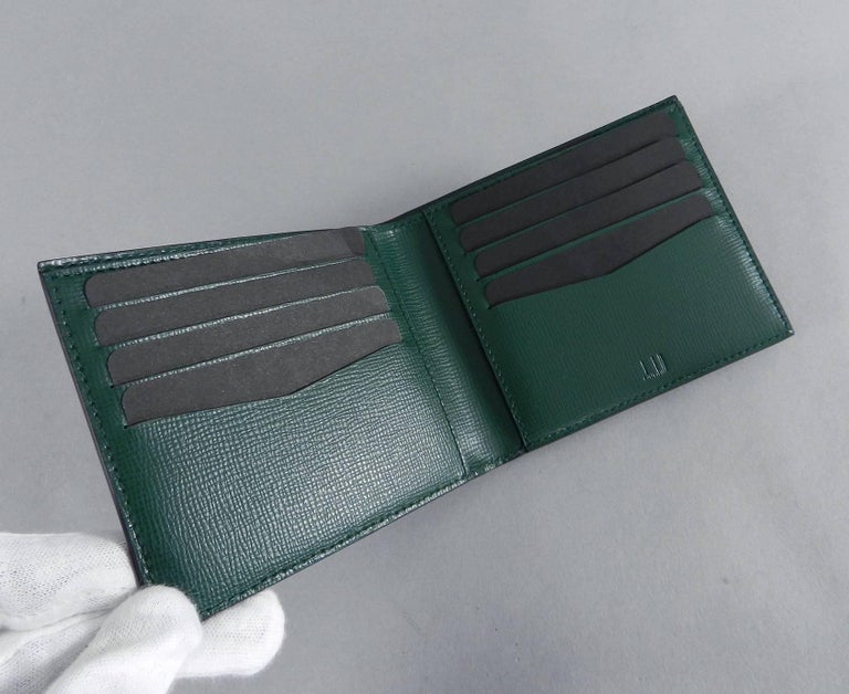 DUNHILL Blue and Green Bifold Leather Wallet at 1stDibs