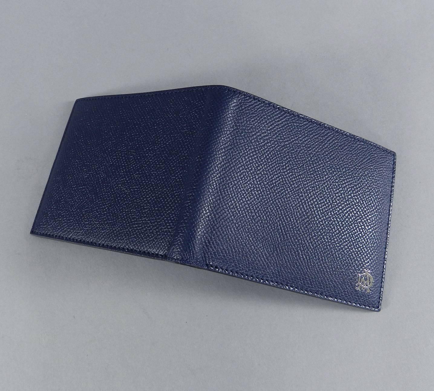 Black DUNHILL Blue and Green Bifold Leather Wallet