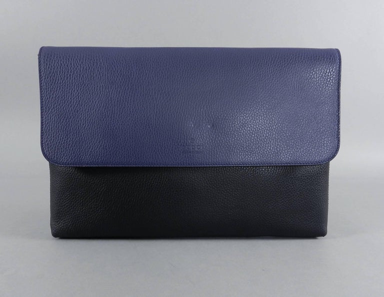 GUCCI Blue and Black Leather Laptop Computer Bag / Portfolio at 1stDibs | gucci  computer bag, gucci computer