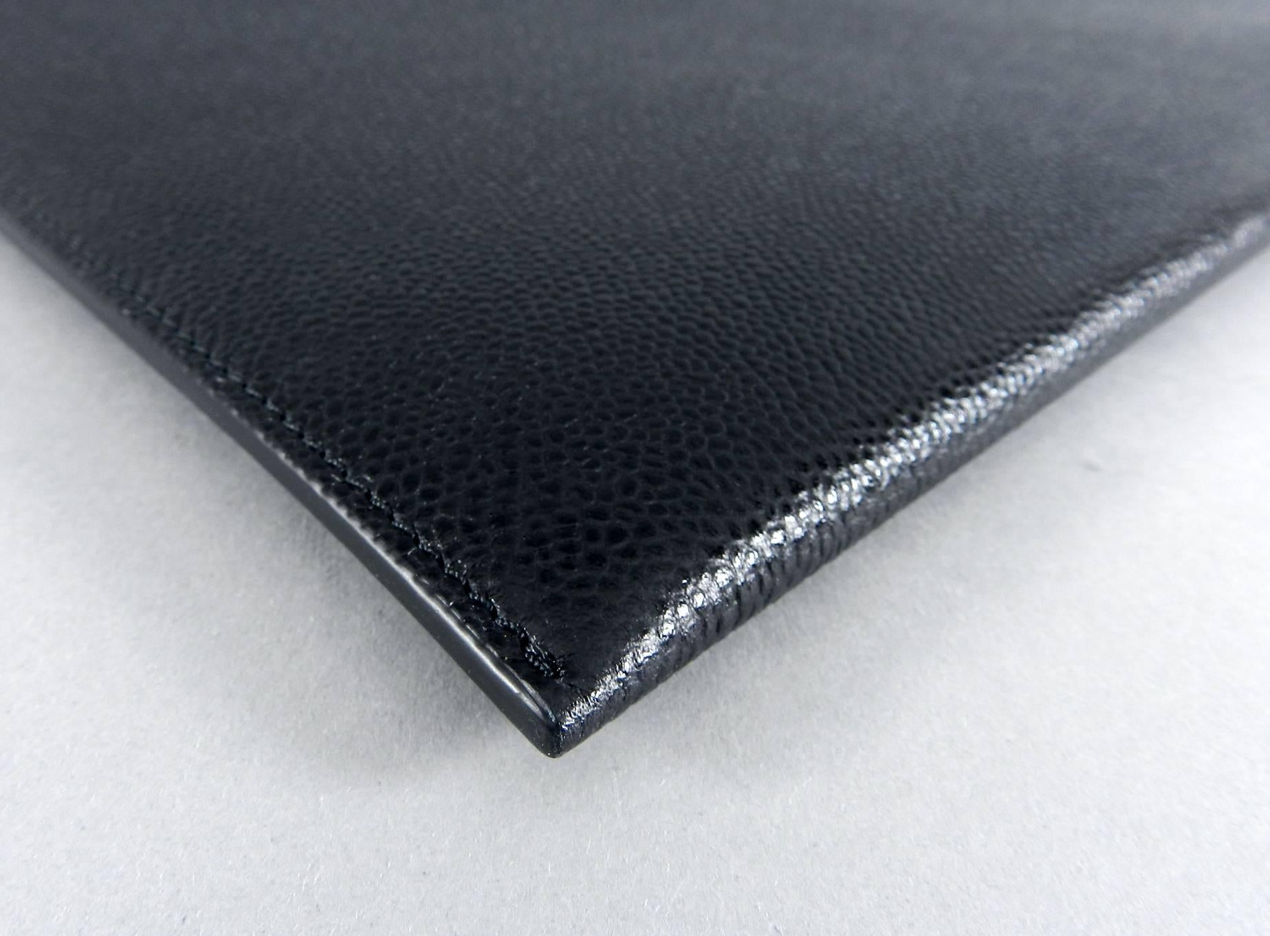 Thom Browne New York Black Leather Flat Portfolio / Clutch Bag 1