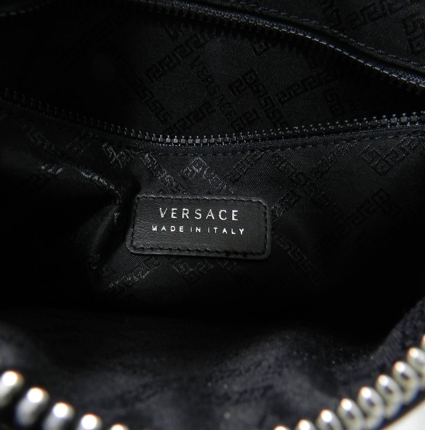 Versace Color Block Leather Wristlet Clutch Bag 2