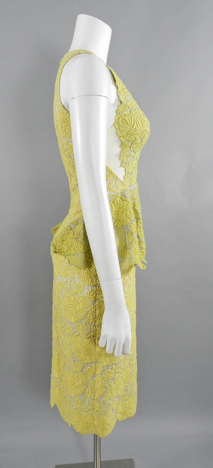 yellow lace dress