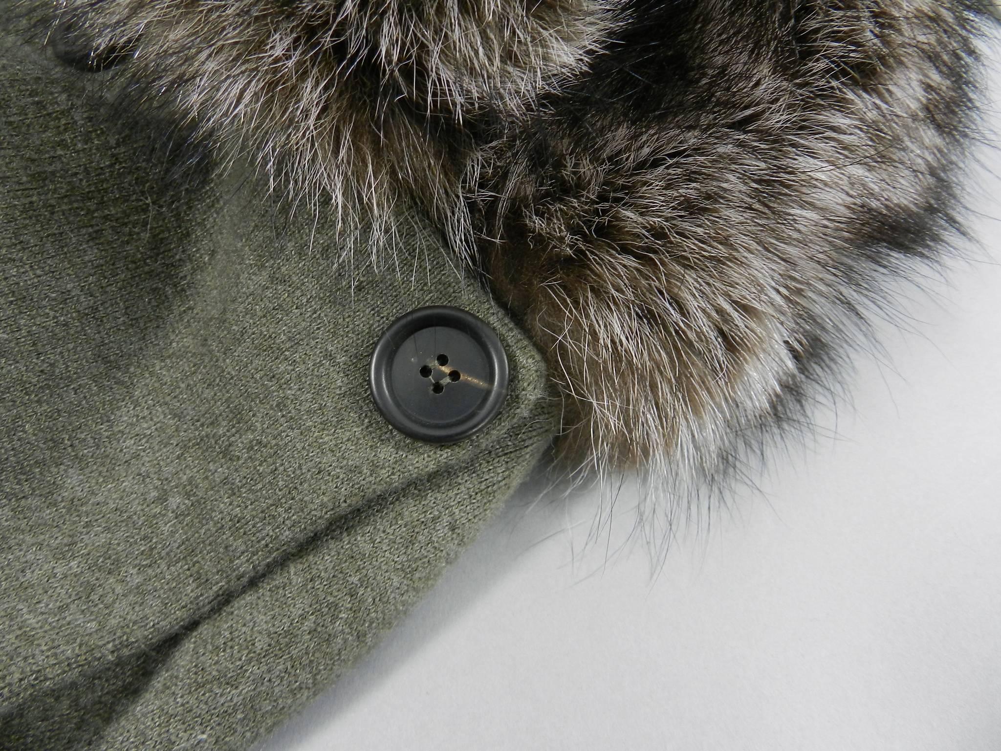 Women's Brunello Cucinelli Cashmere Knit Sweater Coat with Fox Fur Hood