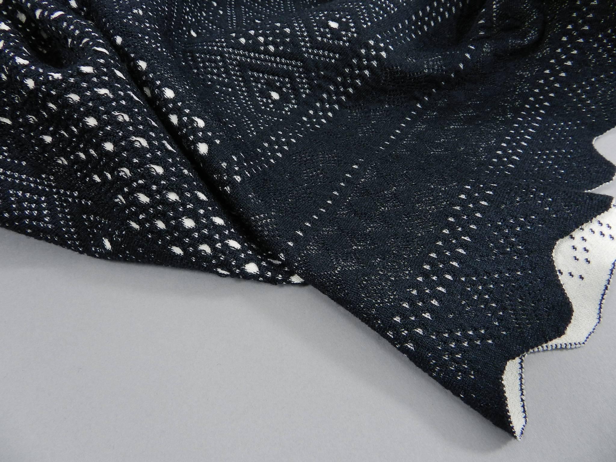 Alexander McQueen Black Lace Jacquard Knit Off Shoulder Dress 3