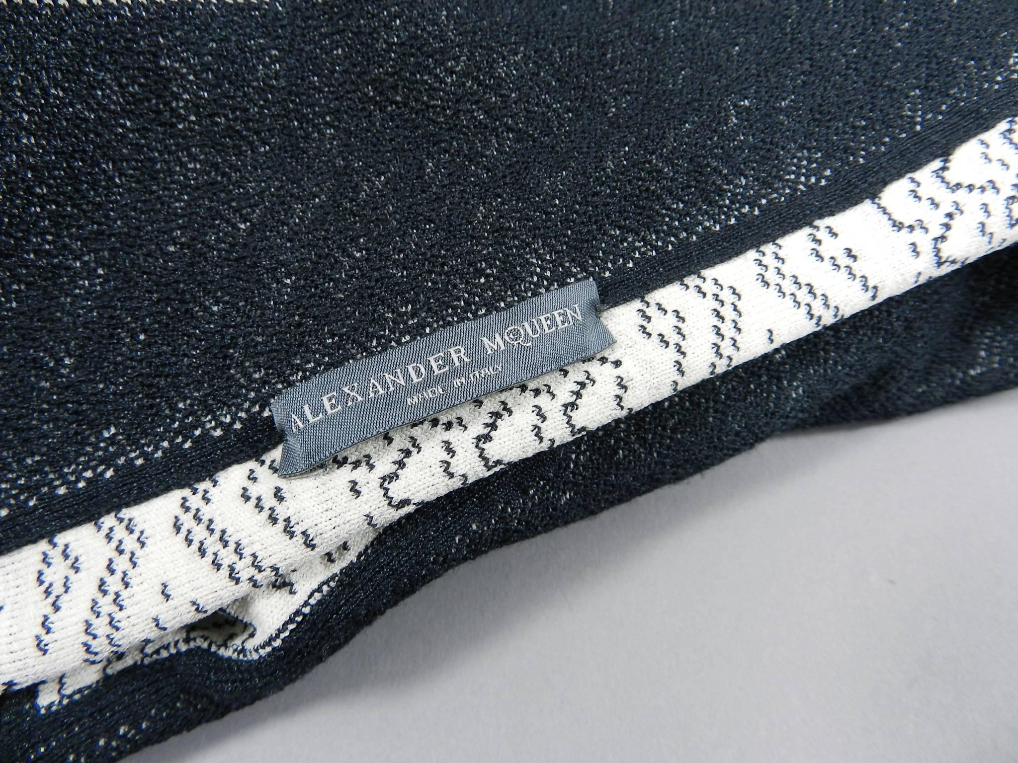 Alexander McQueen Black Lace Jacquard Knit Off Shoulder Dress 4