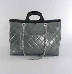 Chanel Fall 2014 Large Grey CC Delivery Shopping Tote Bag