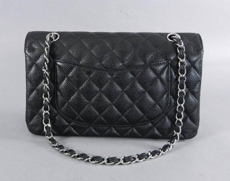 chanel black caviar medium flap