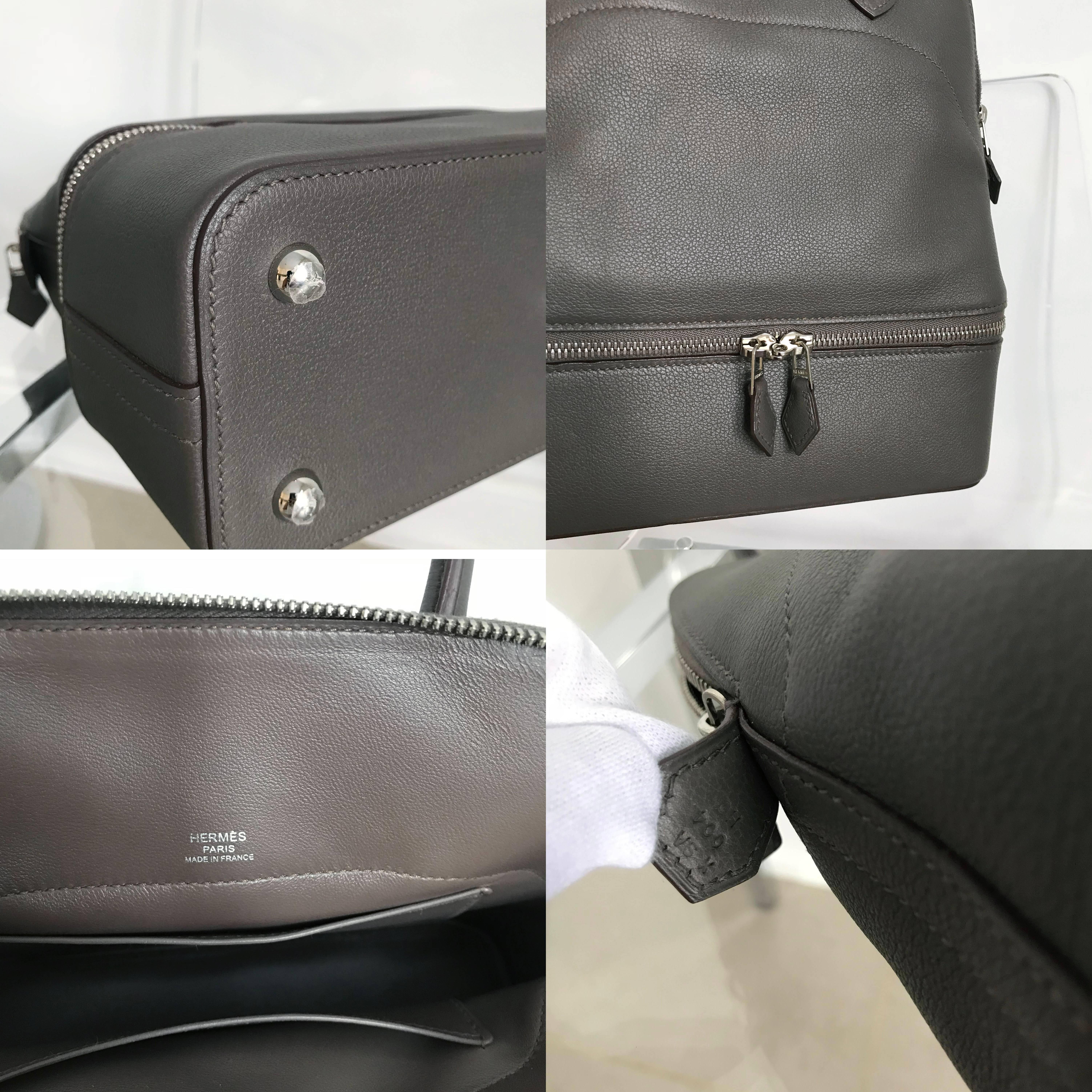 Hermes Sac Bolide Secret PM Etain Veau Evercolor For Sale 6