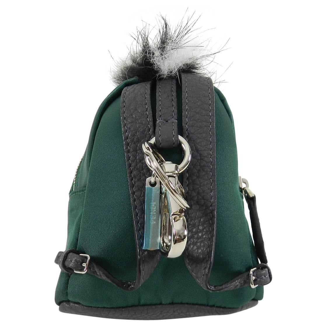 Black Fendi Fall 2015 Micro Monster Backpack Bag Bug Charm