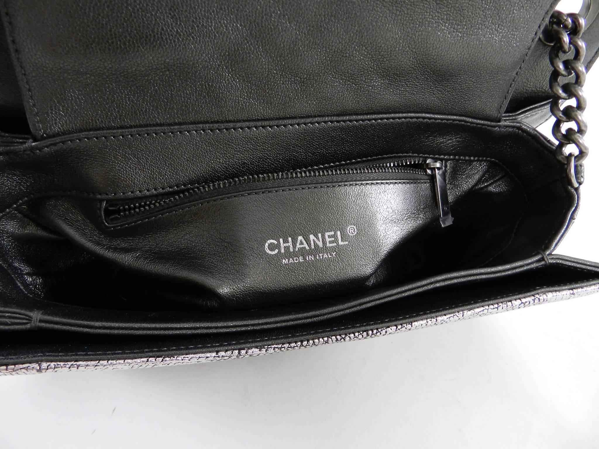 Chanel Fall 2012 Runway Silver Lizard Perfect Edge Medium Flap Bag  9