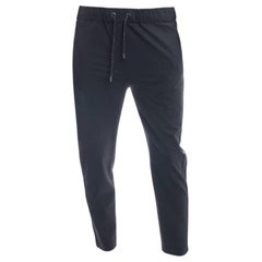Brunello Cucinelli Charcoal Drawstring Trousers with Silver Chain Detail
