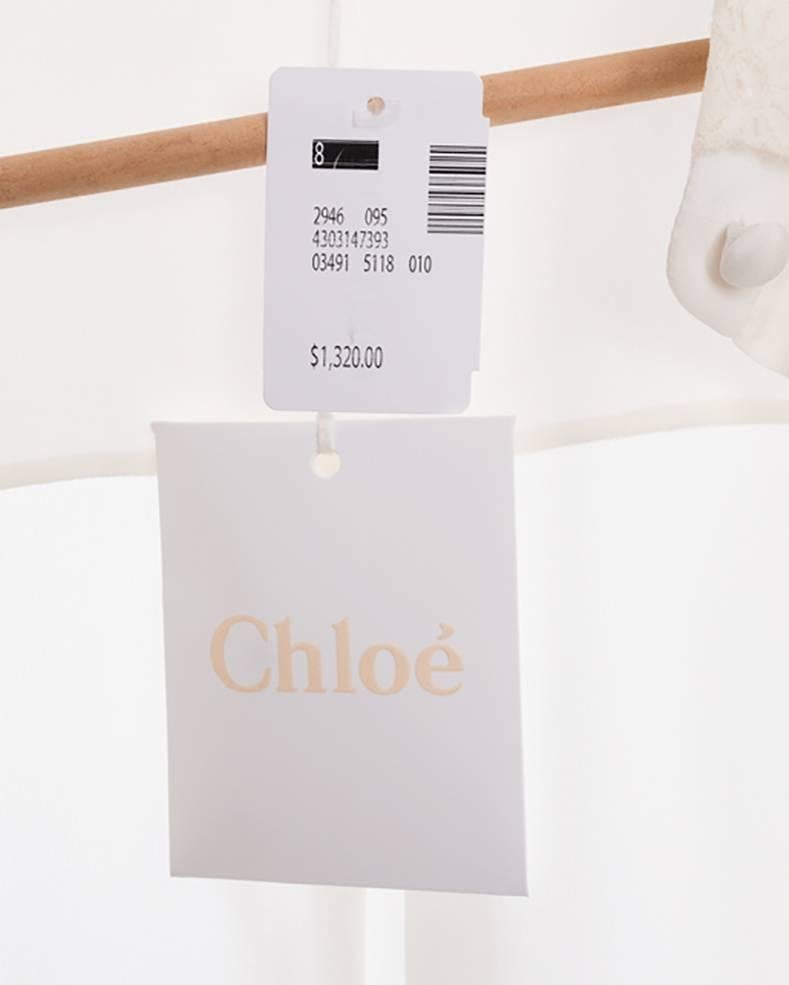 Chloe Milk White Silk Blouse with Lace Inset  4
