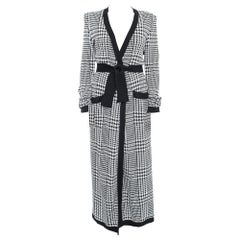 Balmain Pre-Fall 2017 Black White Houndstooth Sweater Gown - 10