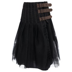Junya Watanabe Comme des Garcons Black Tulle Mesh Skirt - L