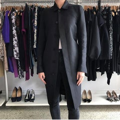Rick Owens Black Light Straight Cut Coat - 8