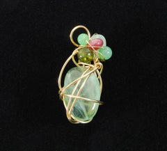 Kazuko Oshima 14K Gold-filled Wire and Green Tourmaline Pendant