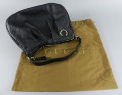 GUCCI Guccissima SUKEY Black Leather Hobo Bag / Purse