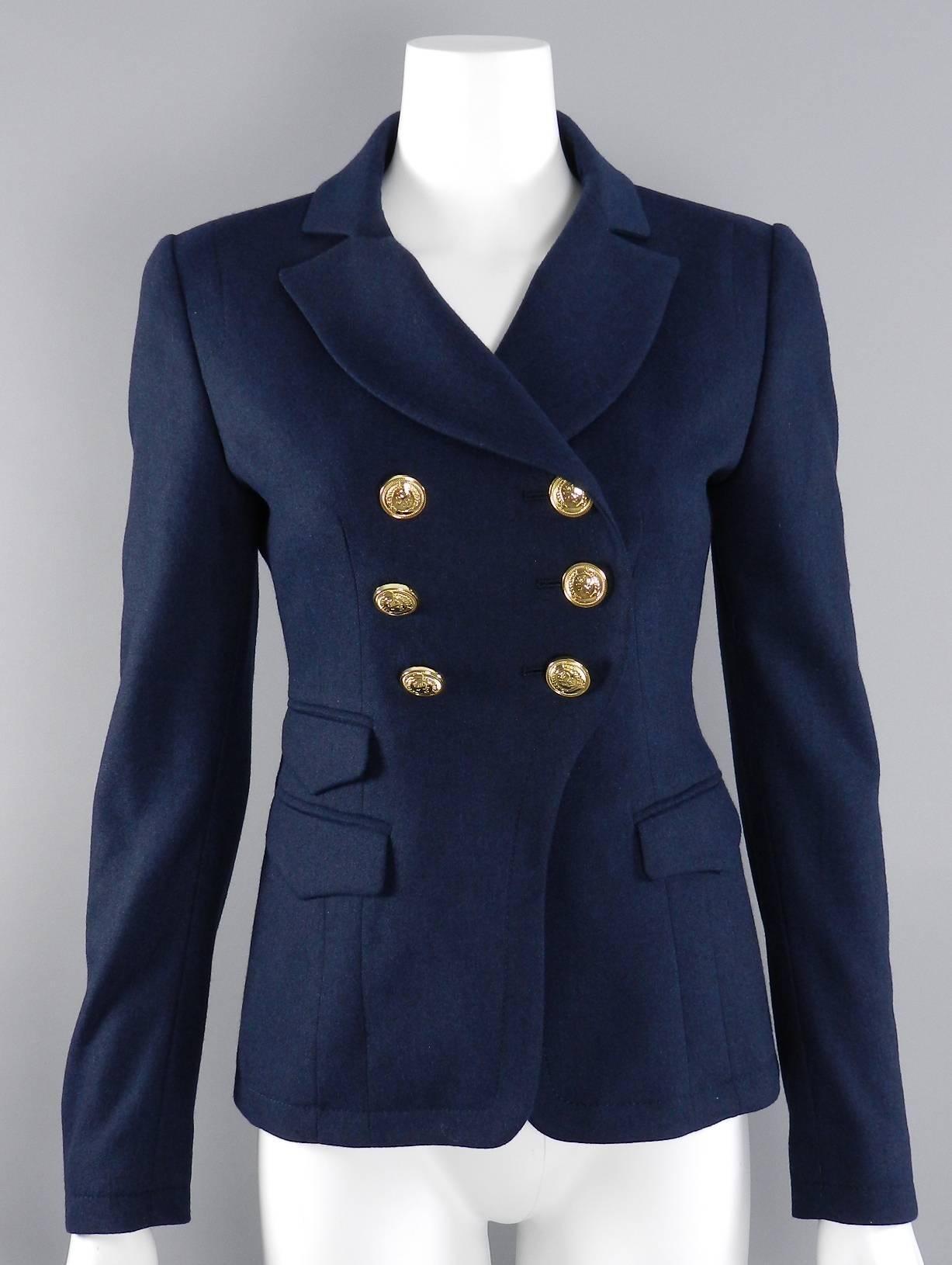 Altuzarra Navy Military Runway Jacket with Gold Buttons 4