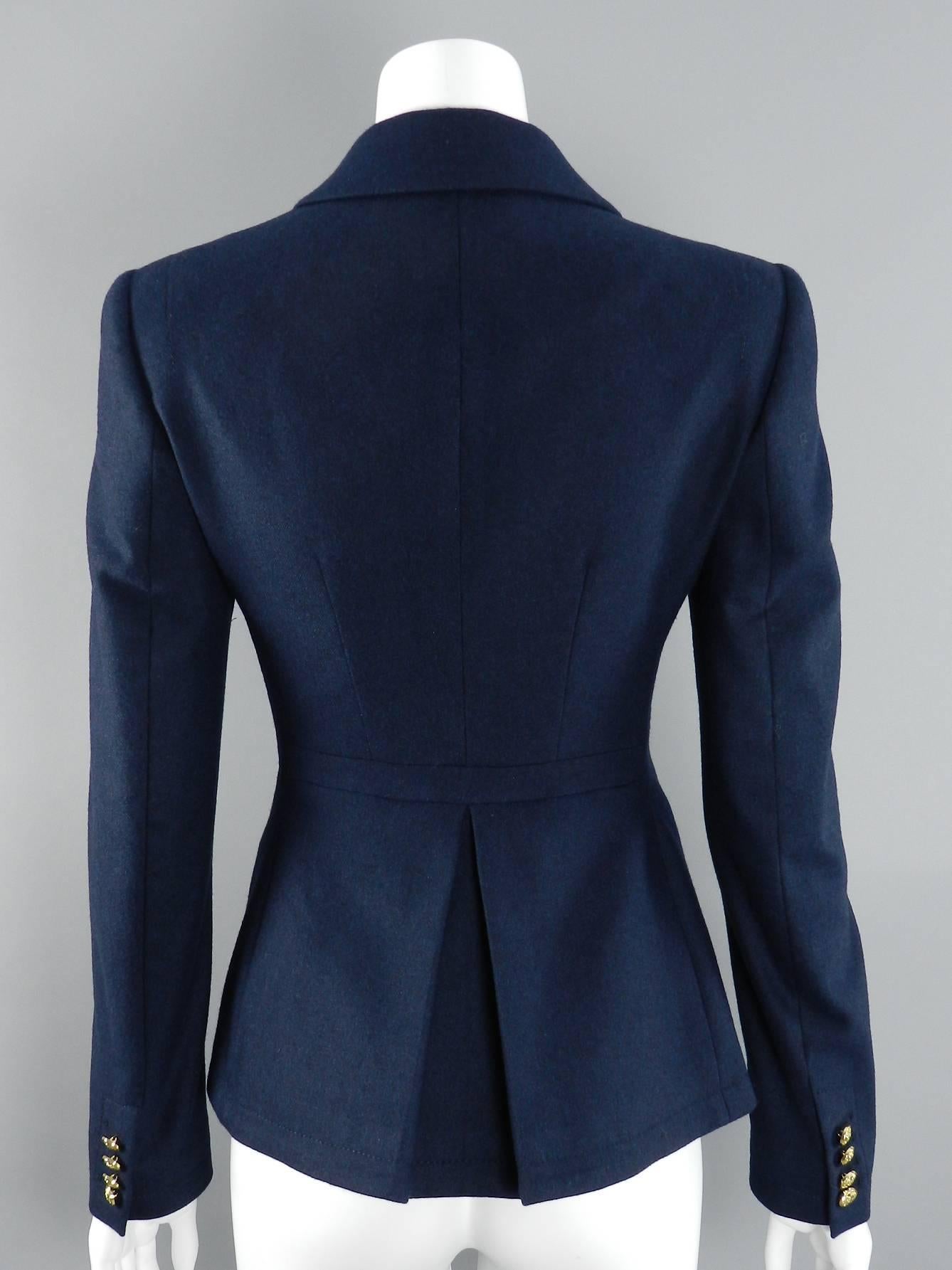 Altuzarra Navy Military Runway Jacket with Gold Buttons 1