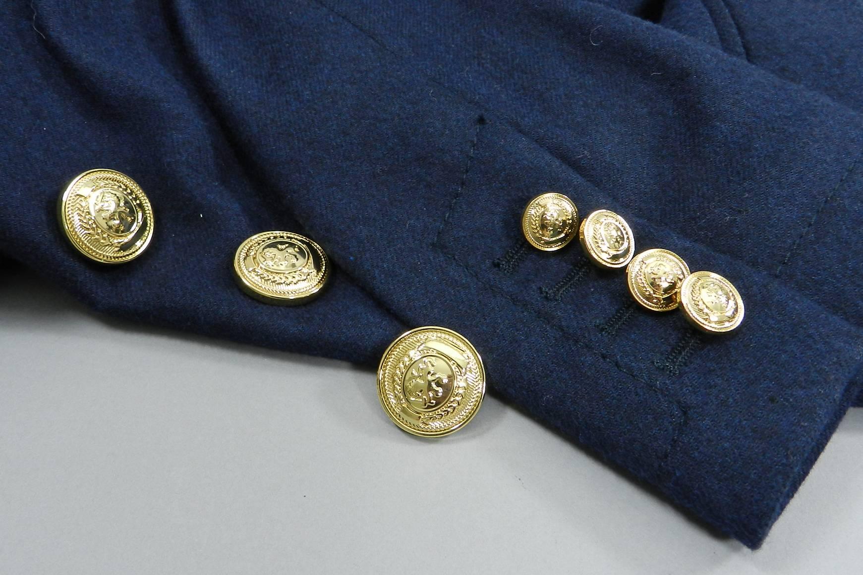Altuzarra Navy Military Runway Jacket with Gold Buttons 2