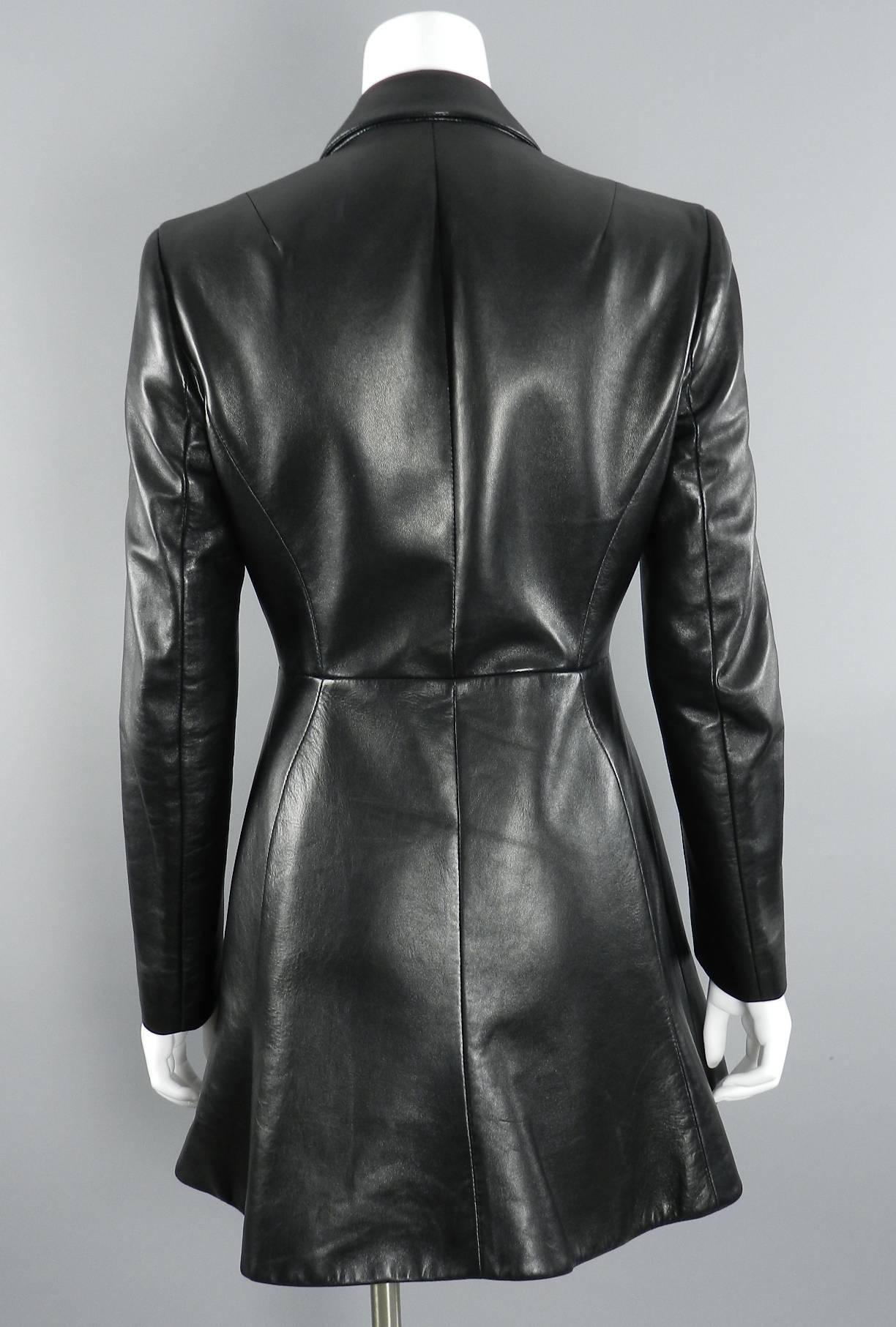 Christian Dior Black Lambskin Leather Jacket In Excellent Condition In Toronto, ON