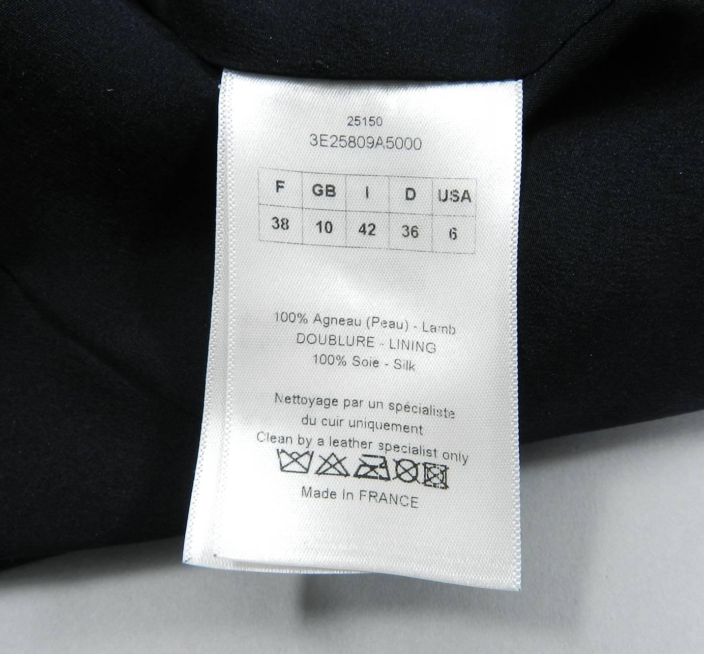 Christian Dior Black Lambskin Leather Jacket 3