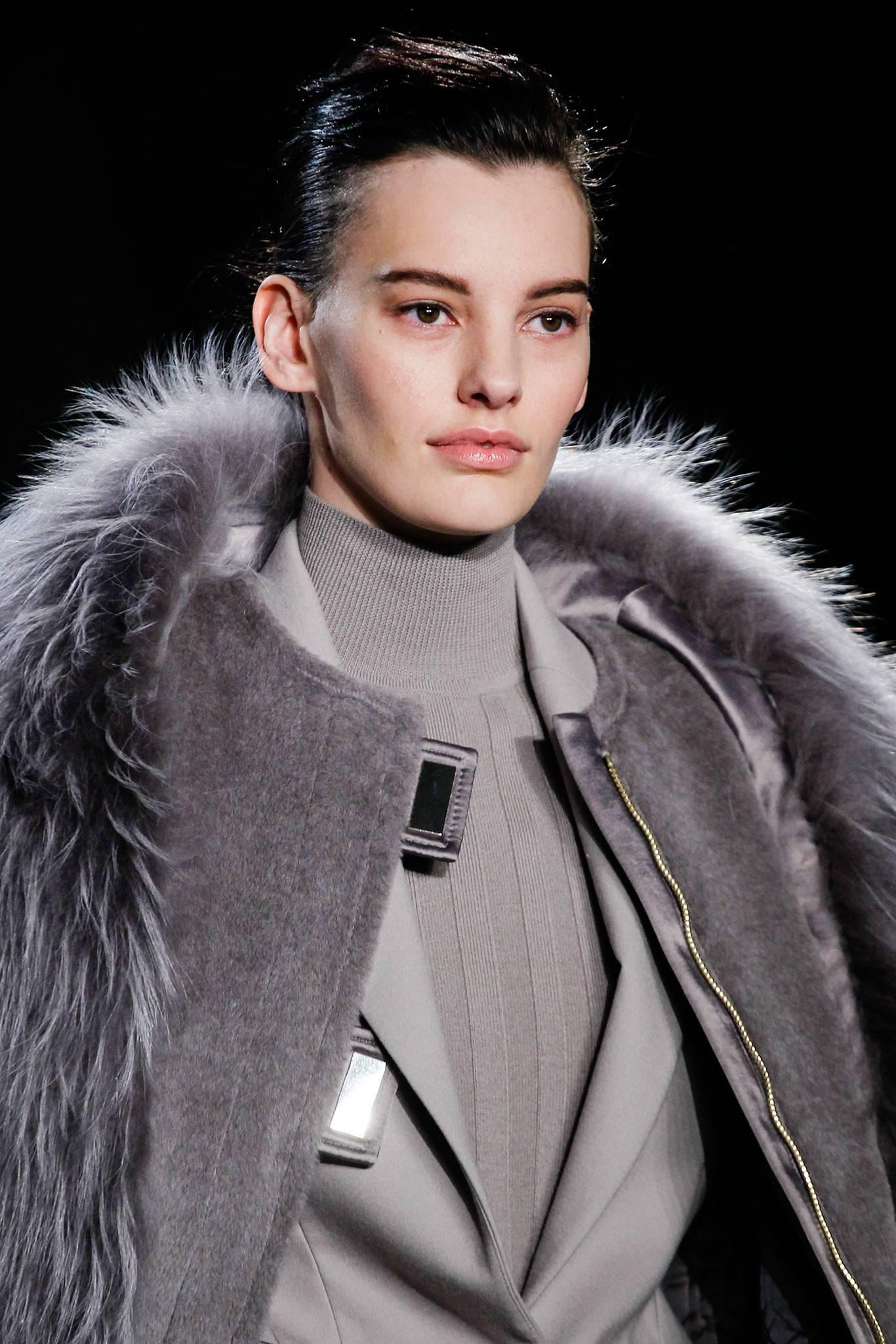 Women's Jason Wu Grey Wool and Fur Trim Runway Coat