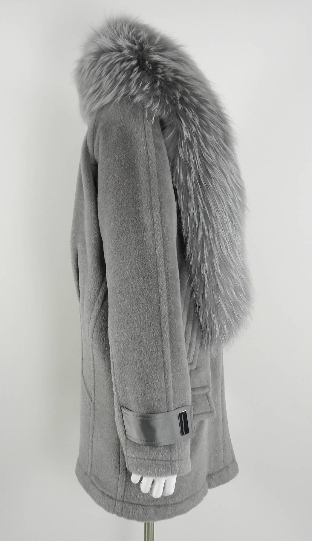 Jason Wu Grey Wool and Fur Trim Runway Coat 1