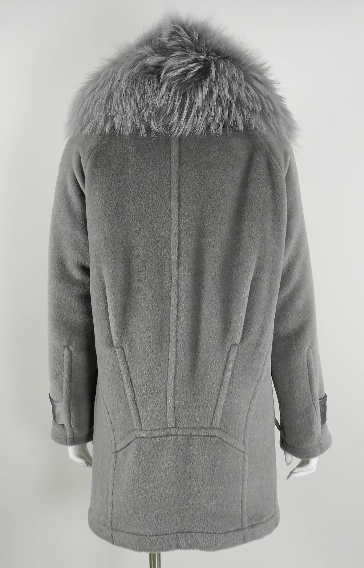 Jason Wu Grey Wool and Fur Trim Runway Coat 2