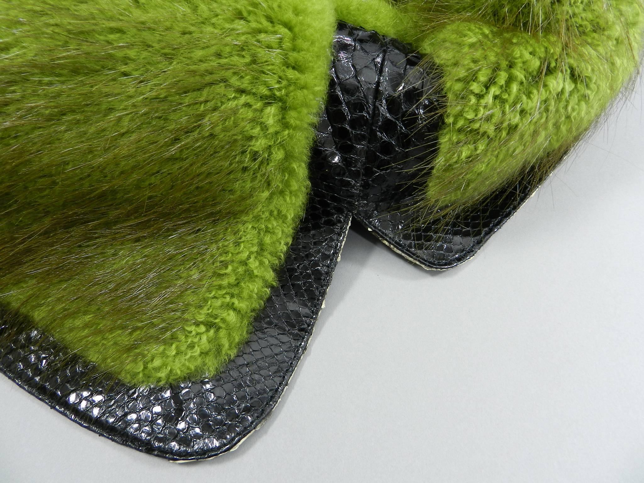 Prada Fall 2011 Runway Ad Campaign Python and Green Fur Coat 5