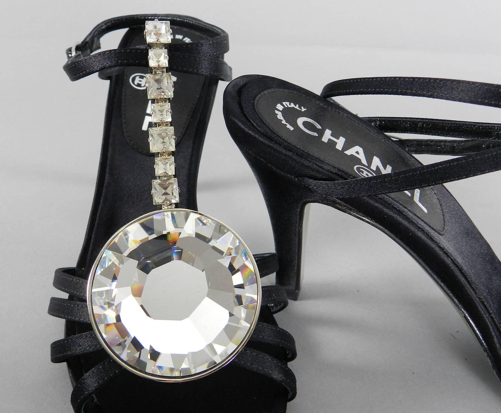 Chanel 05P Runway Evening Shoe with Huge Rhinestone Crystal 1