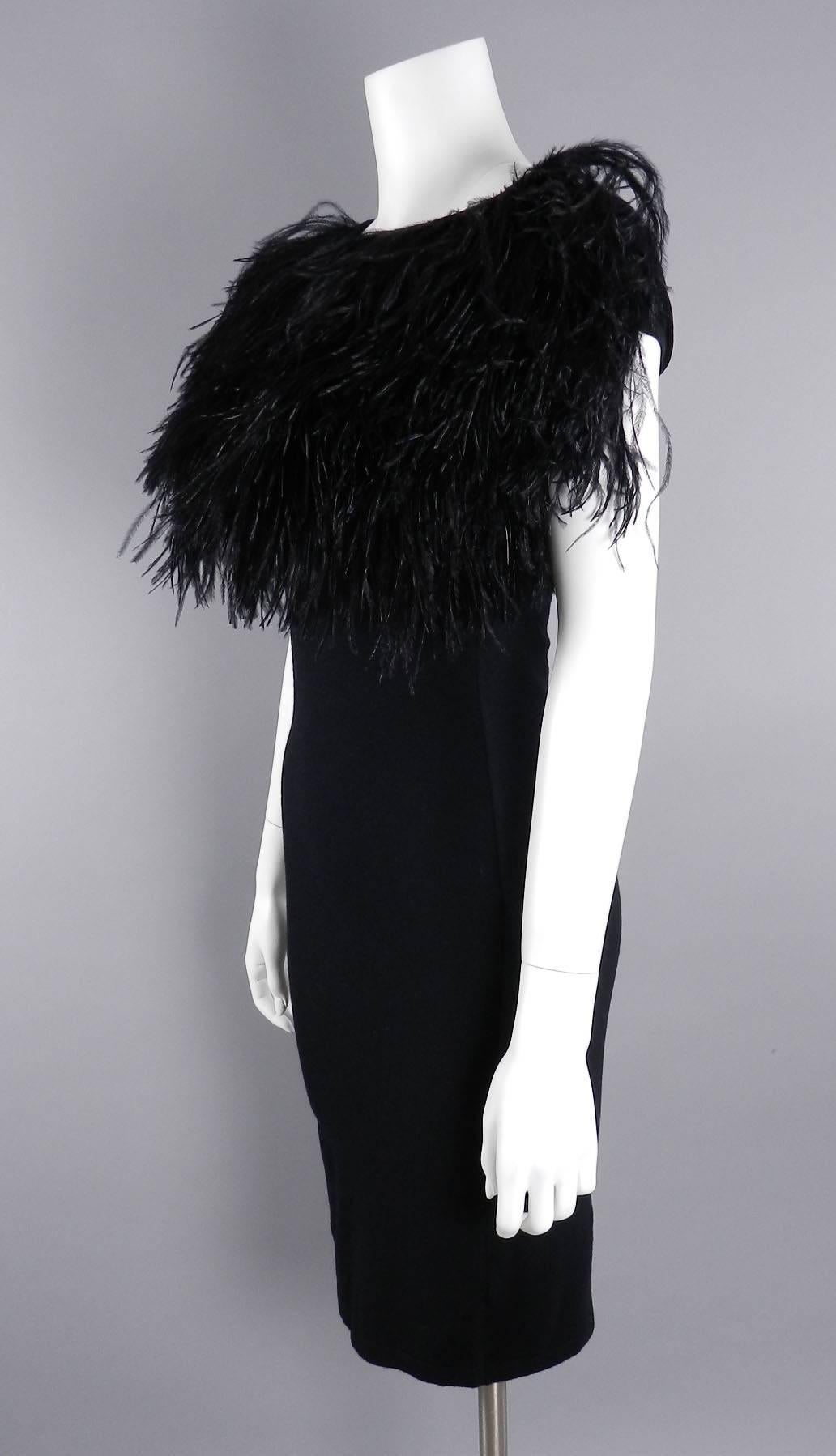 gimabttista valli ostrich feather dress