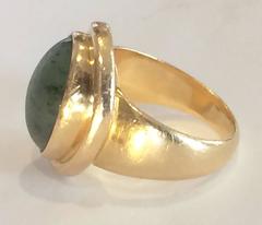 Georg Jensen 18k gold ring with jade cabochon by Harald Nielsen 1046B Design no.