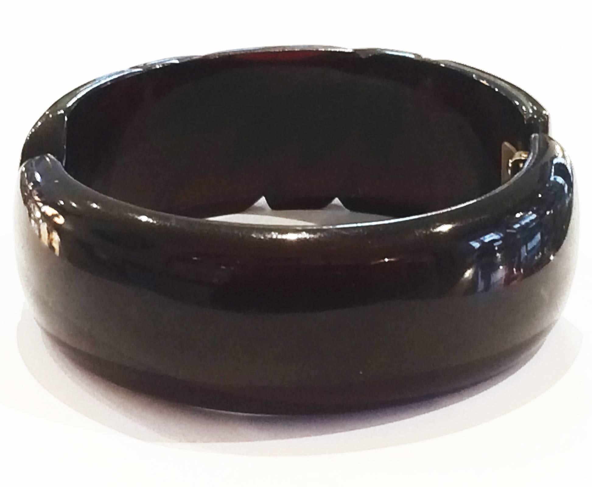Art Deco Cherry Amber bakelite hinged bracelet or clamper In Excellent Condition In Daylesford, Victoria