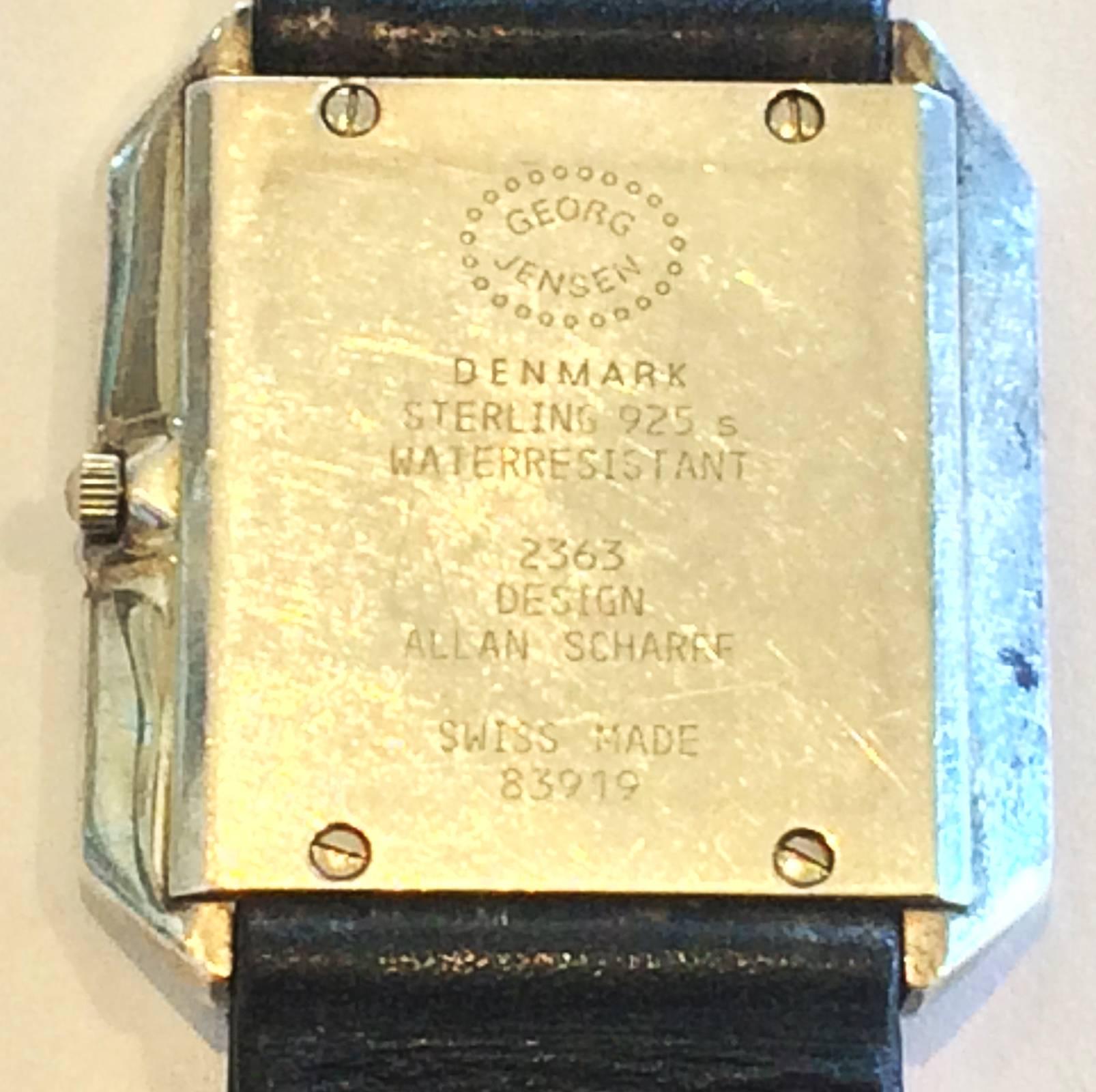 Women's or Men's Georg Jensen Mid Century Sterling Silver Watch by Allan Scharff