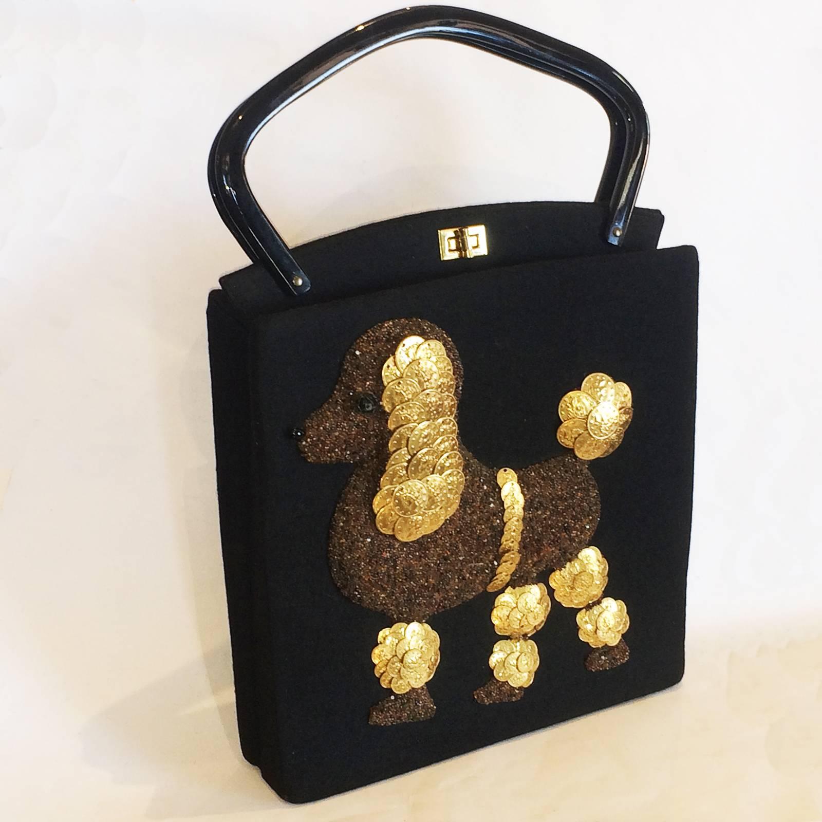 Rare Jolles Paris France Poodle Handbag 1950s  In Excellent Condition In Daylesford, Victoria