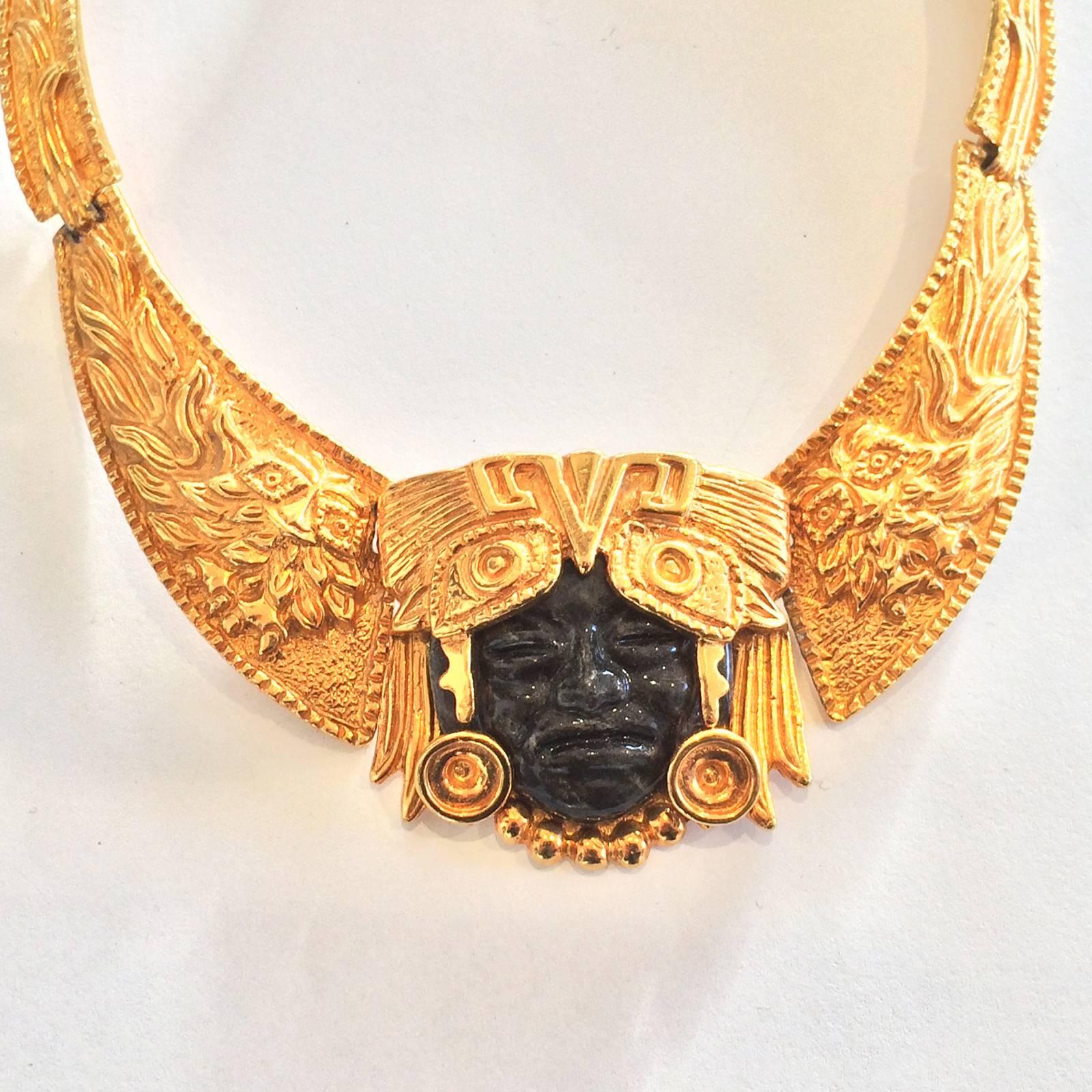 Modern  Mid Century Mask Necklace by Marbel Salvador