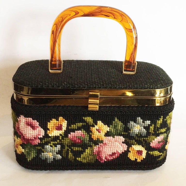Vintage Julius Resnick (JR Florida) Floral Purse Handbag Flowers - Ruby Lane