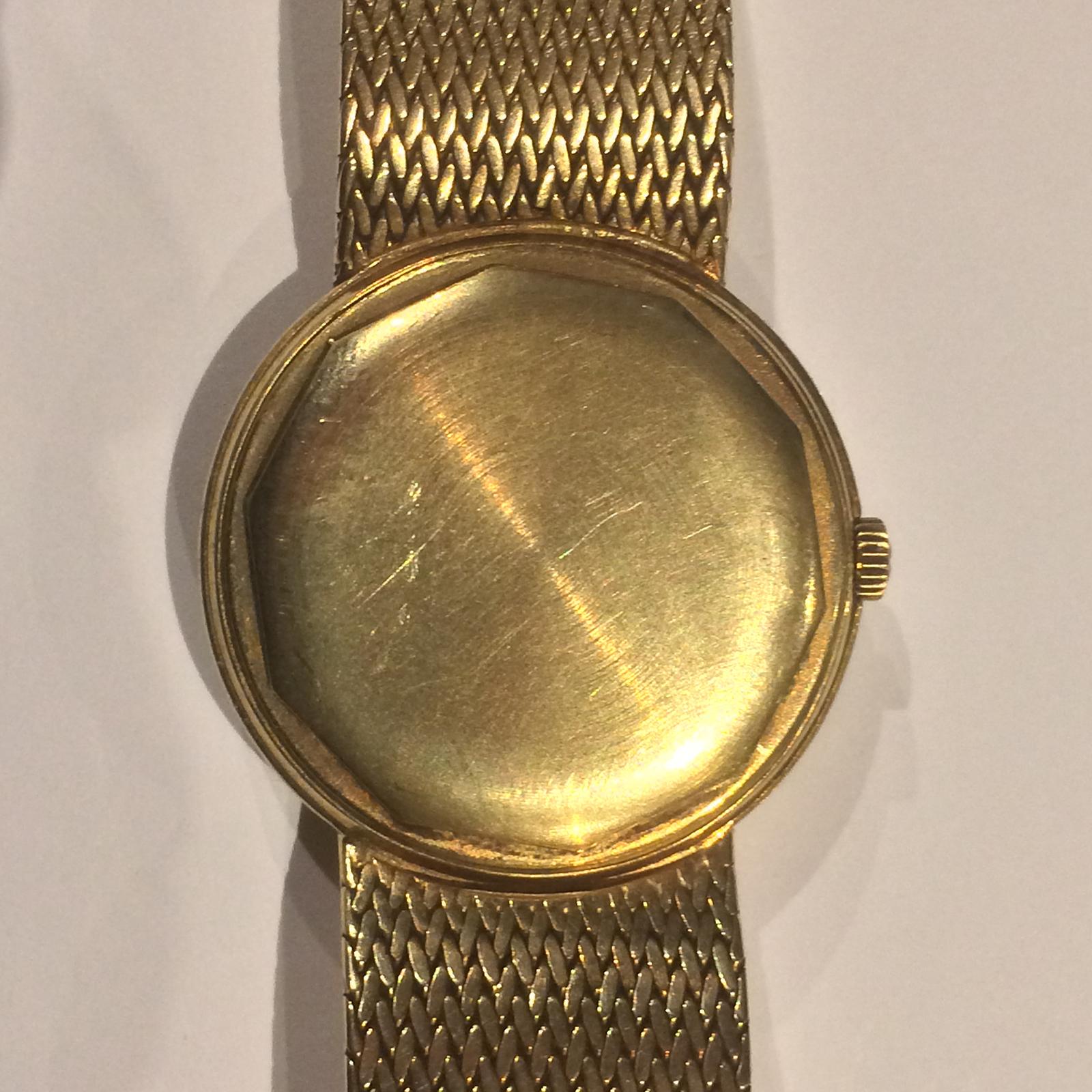 Patek Philippe Yellow Gold Geneve Gold Dial Automatic Wristwatch   In Good Condition In Daylesford, Victoria