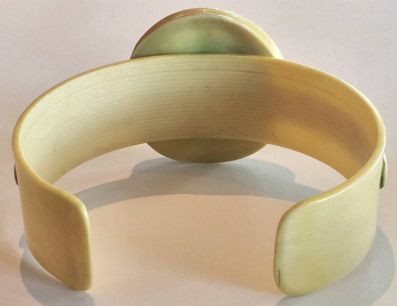 Rare Art Deco Egyptian Revival celluloid cuff bangle bracelet