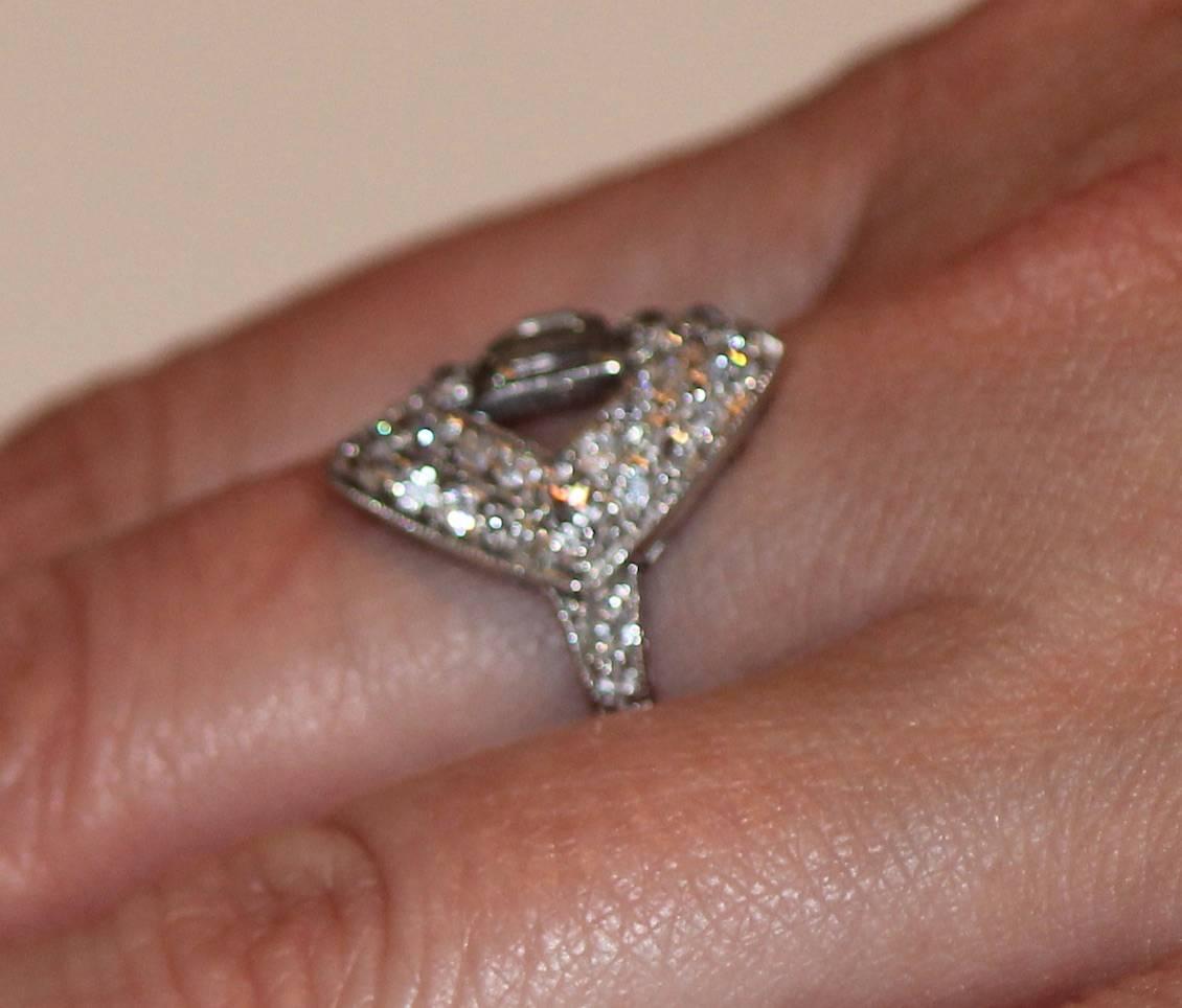 American Platinum Diamond Art Deco Ring c1920s by the Drosten Jewelery Company 4