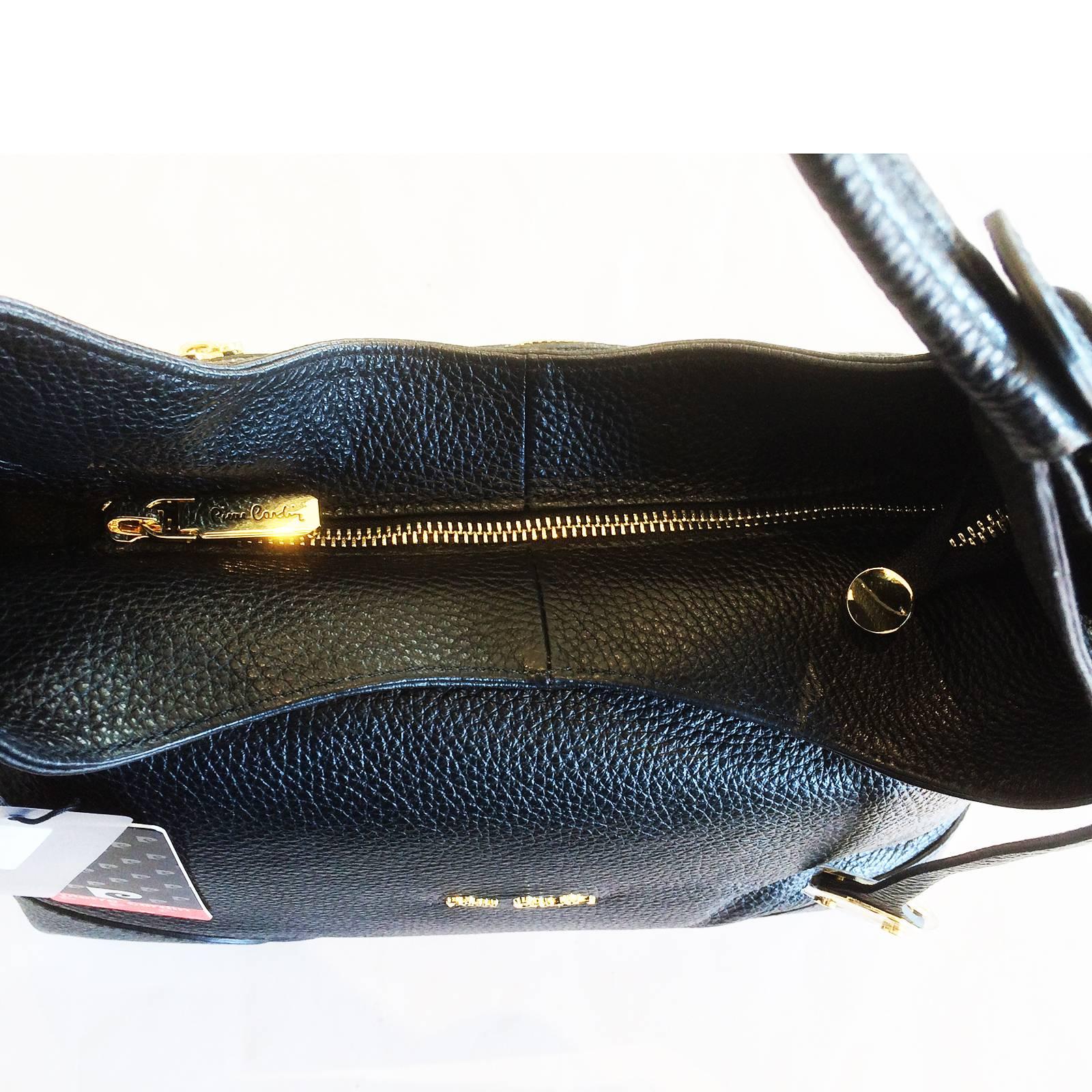 Black Pierre Cardin New black leather hobo bag handbag